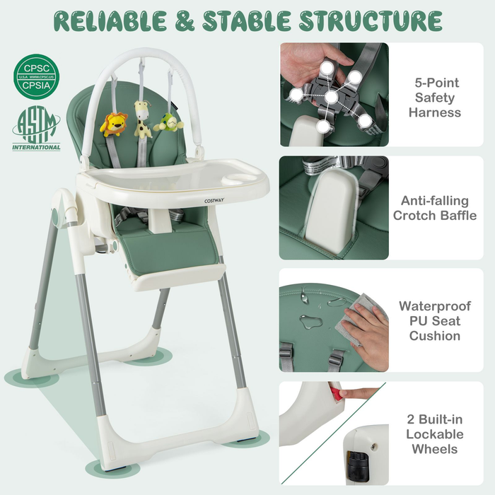 4-In-1 Foldable Baby High Chair