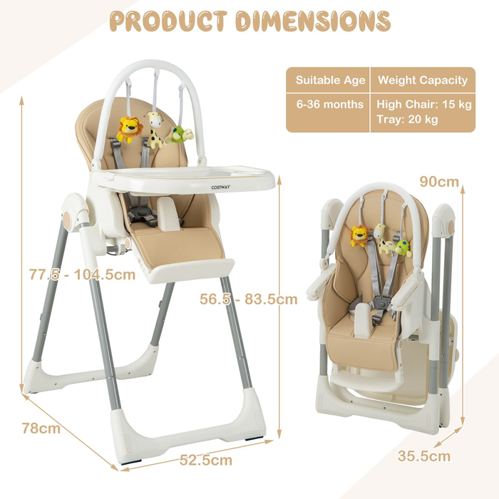 4-In-1 Foldable Baby High Chair