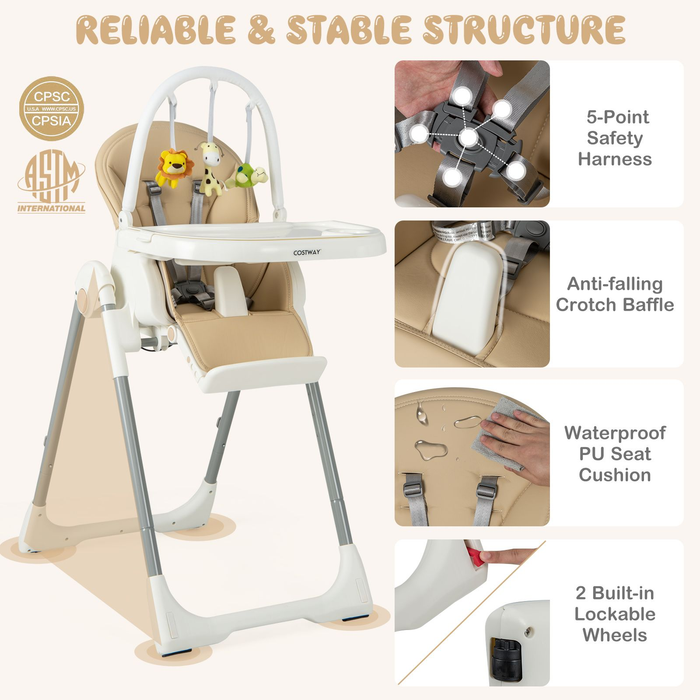 4-In-1 Foldable Baby High Chair