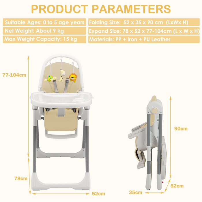 4-In-1 Foldable Baby High Chair