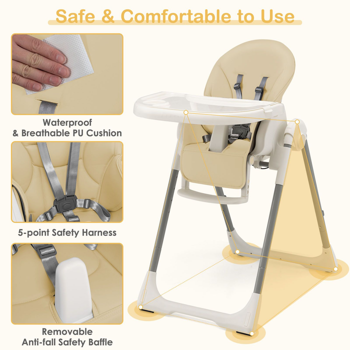 4-In-1 Foldable Baby High Chair