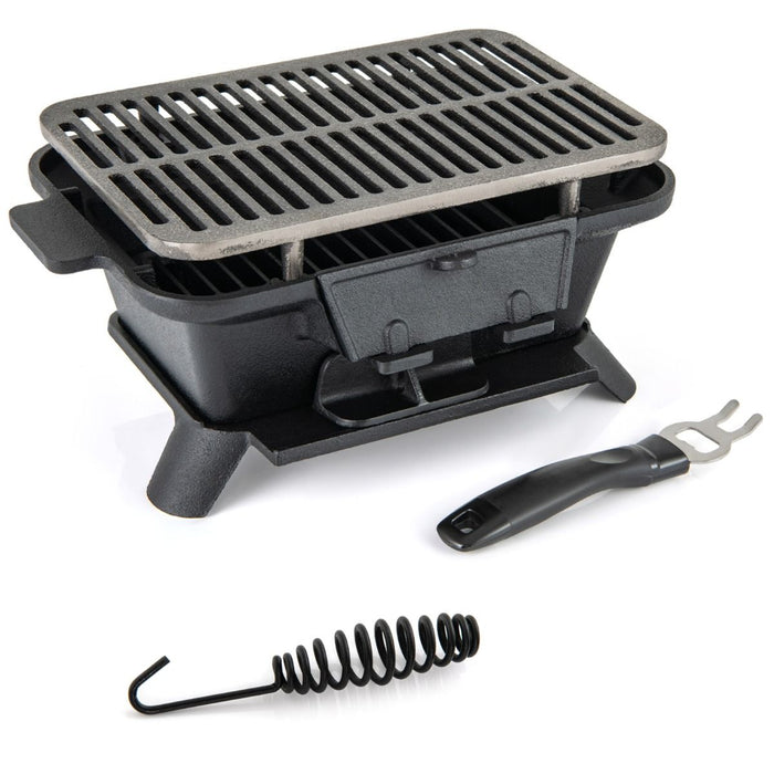 Portable Charcoal Grill Stove with Rotatable Grill & Foldable Body