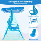 2-Seater Kids Swing Chair with Adjustable Canopy & Safety Belts