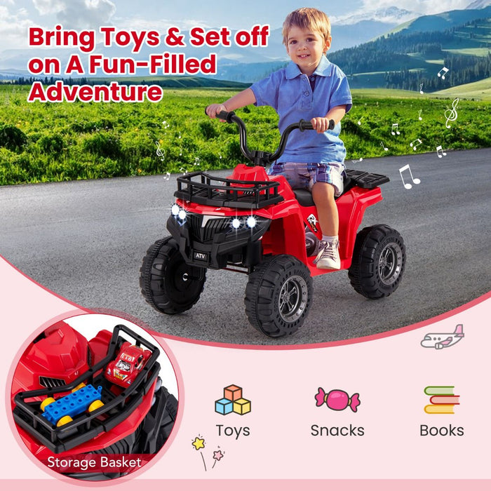 6V Kids Quad Ride-On – One-Button Start ATV with Tread Tires & MP3 Player