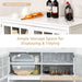 Modern Wooden TV Stand with Tempered Glass Doors for Tvs up to 50''