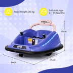 SEDOL 12V High-Performance Kids Bumper Car with 360° Zero-Turn Dual Joysticks 30m Parental Remote Override and Shock-Absorbing Elastic Bumper