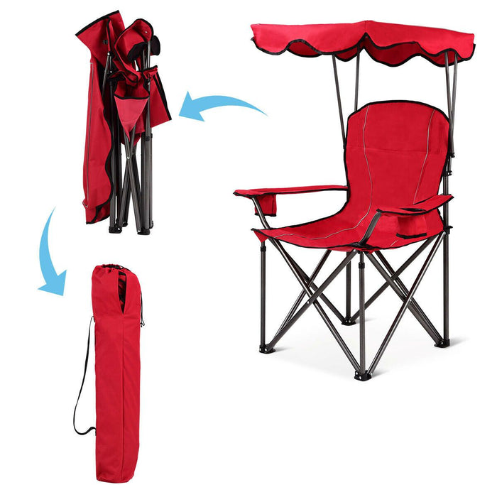Folding Camping Chair with Shade Canopy