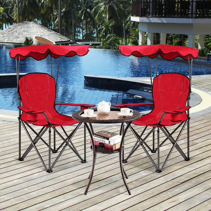 Folding Camping Chair with Shade Canopy