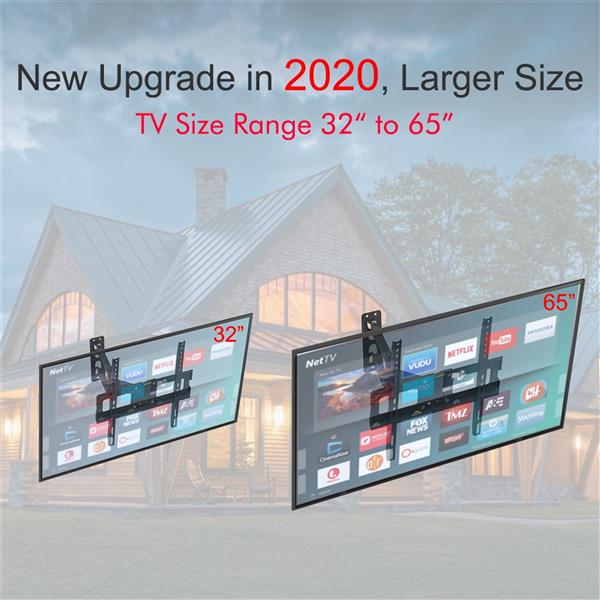 TV Stand for 32–65 Inch Screens – Single Arm Swivel Mount with Small Base, Tilt & Height Adjustable Bracket