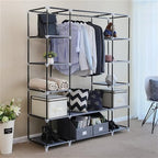 69" Portable Clothes Wardrobe – Non-Woven Fabric Closet Organiser (Grey)
