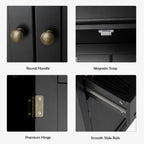 4-Door Tall Kitchen Cupboard Adjustable Shelves and Drawer