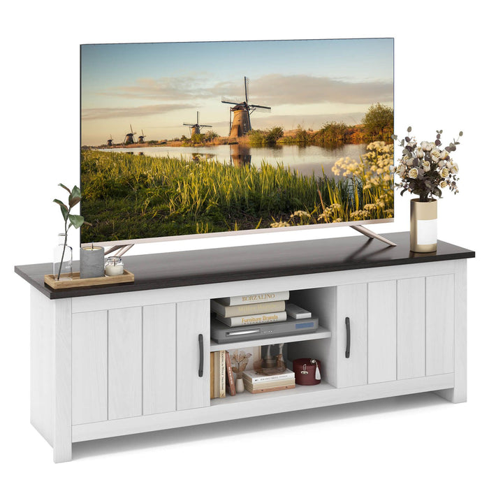 TV Stand with 2 Doors and Storage Shelves for Tvs up to 65 Inches
