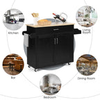 Rolling Kitchen Storage Trolley with Adjustable Shelf and Drawer