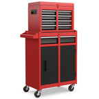 High-Capacity Rolling Tool Cabinet – Lockable Wheels, Metal 2‑in‑1 Chest & Base