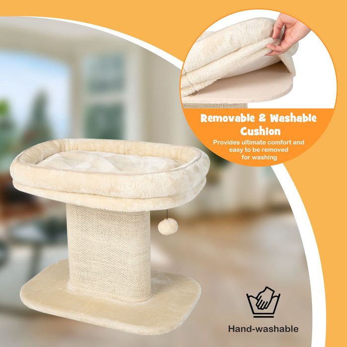 2-Tier Cat Tree with Sleeping Perch Sisal Scratching Plate and Ball