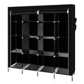 67" Portable Clothes Wardrobe – 12-Shelf Fabric Closet Organiser (Black)