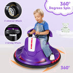 SEDOL 12V High-Performance Kids Bumper Car with 360° Zero-Turn Dual Joysticks Parental Remote Control LED Surround Lighting and Integrated USB/Story Hub