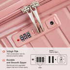 4-Piece Luggage Set with Handbags & Toiletry Kit – Durable Hard Shell Suitcases 18"/20"/24"/28" with Spinner Wheels, Travel Tote & Wash Bag – Pink