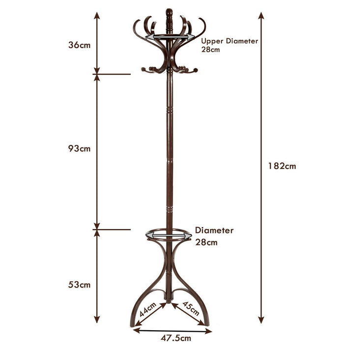 Wooden Coat and Hat Stand