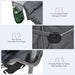 Double Folding Camping Chair with Padded Seat and Storage Pockets
