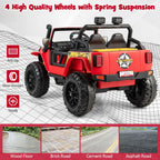 SEDOL 12V Parent-Child Ride-On Truck with 100kg High-Capacity Load High-Torque Dual Motors Parental Remote Control and Integrated Adult Seat with Folding Foot Pedals