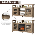 Living Room Console Table for Tvs with Wooden Fireplace and 2 Cabinets