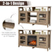 Living Room Console Table for Tvs with Wooden Fireplace and 2 Cabinets