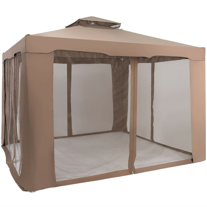 10x10ft Double-Tier Garden Gazebo with Vented Roof
