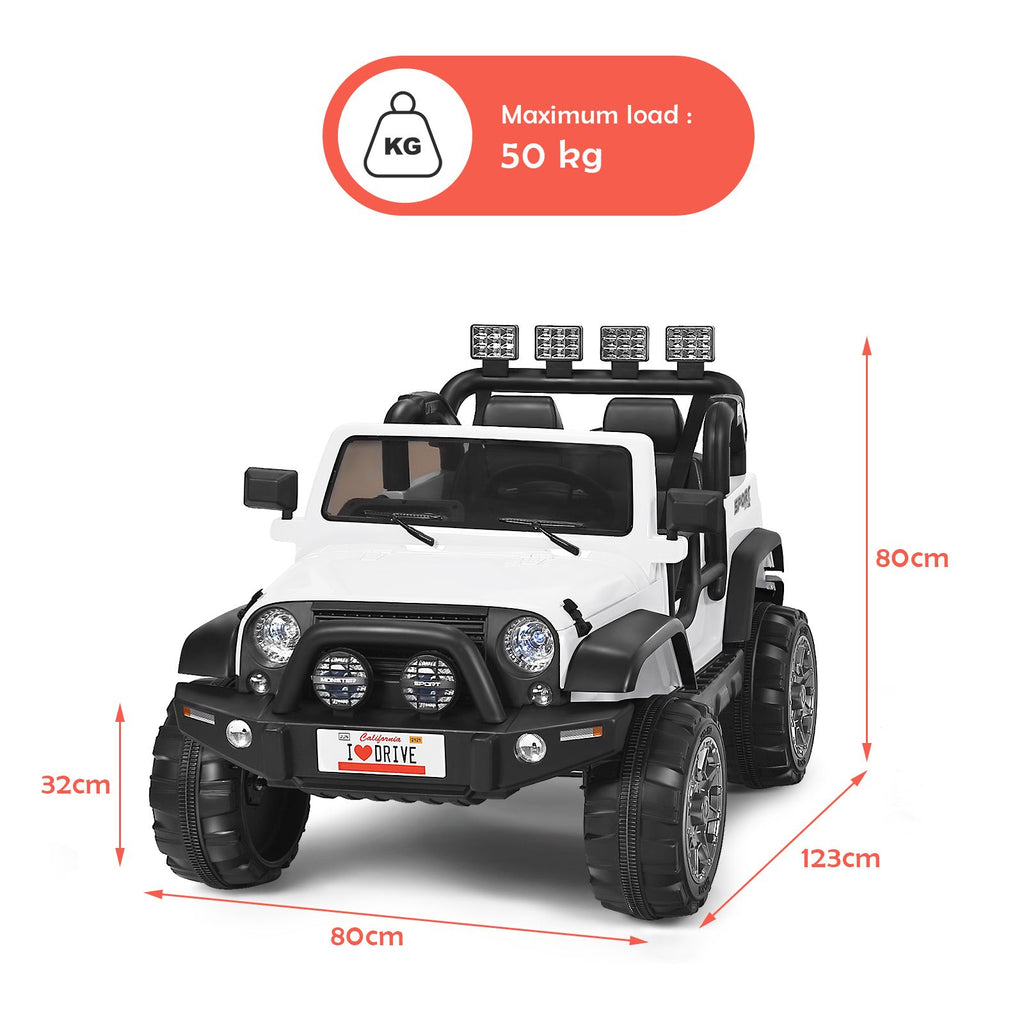 SEDOL 2-Seater 12V Electric Kids Ride-On Truck with Dual Storage Compartments Parental Remote Control High-Capacity 7Ah Battery and All-Terrain Spring Suspension – 50kg Limit
