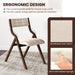 Folding Dining Chair Set of 2 with Solid Wood Frame and Padded Seat