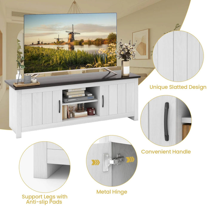 TV Stand with 2 Doors and Storage Shelves for Tvs up to 65 Inches