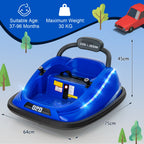 SEDOL 12V High-Performance Kids Bumper Car with 360° Zero-Turn Dual Joysticks 30m Parental Remote Override and Shock-Absorbing Elastic Bumper