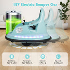 SEDOL 12V High-Performance Kids Bumper Car with 5-Point Safety Harness 360° Zero-Turn Dual Joysticks and 5-Mode LED Light Show – 12V Powered for Ages 3+