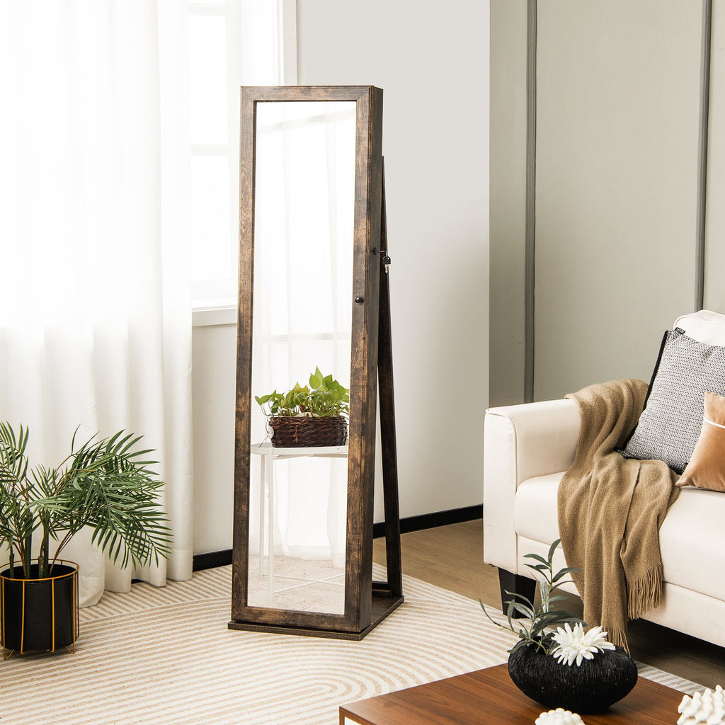 3-In-1 Mirrored Jewellery Armoire with Display Shelves