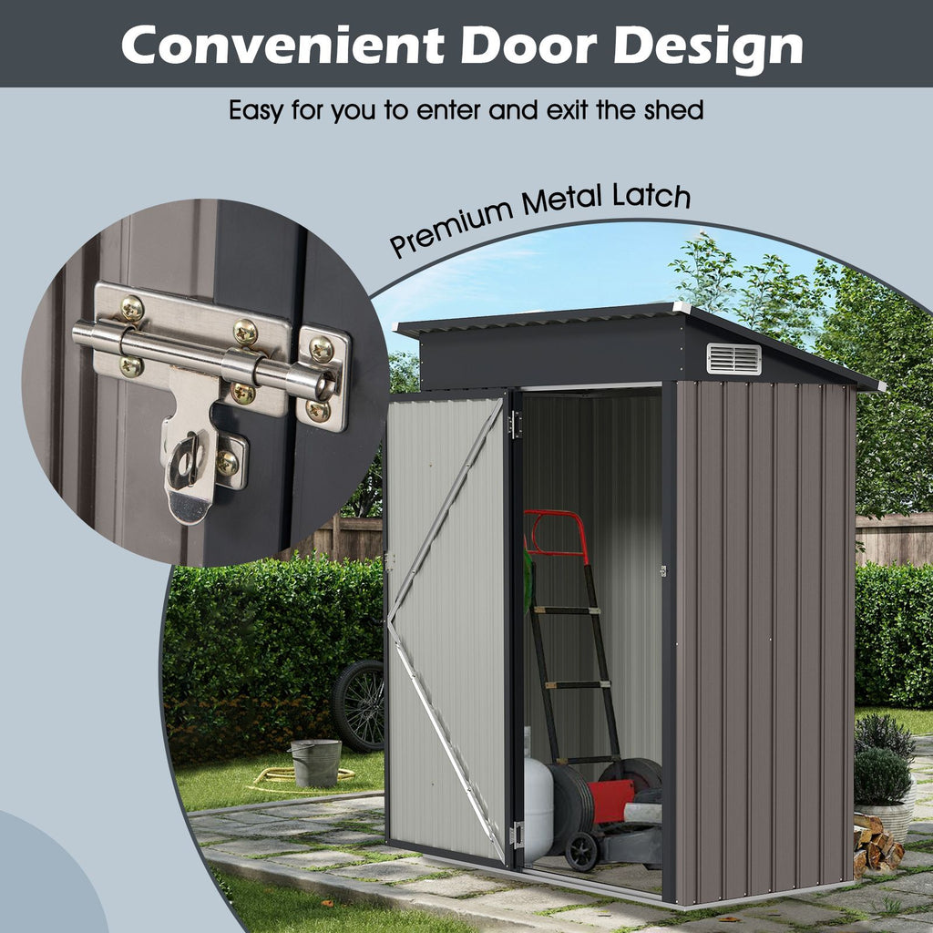 All-Weather Outdoor Storage Shed – Waterproof Garden Utility Cabinet with Sloping Roof