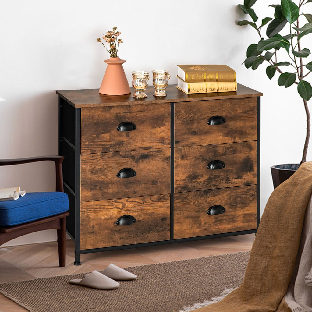 Dresser with 6 Foldable Fabric Drawers Living Room Bedroom