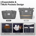 4-Piece Luggage Set with Handbags & Toiletry Kit – Durable Hard Shell Suitcases 18"/20"/24"/28" with Spinner Wheels, Travel Tote & Wash Bag – Dark Grey
