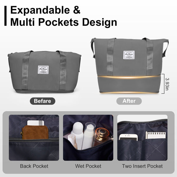 4-Piece Luggage Set with Handbags & Toiletry Kit – Durable Hard Shell Suitcases 18"/20"/24"/28" with Spinner Wheels, Travel Tote & Wash Bag – Dark Grey