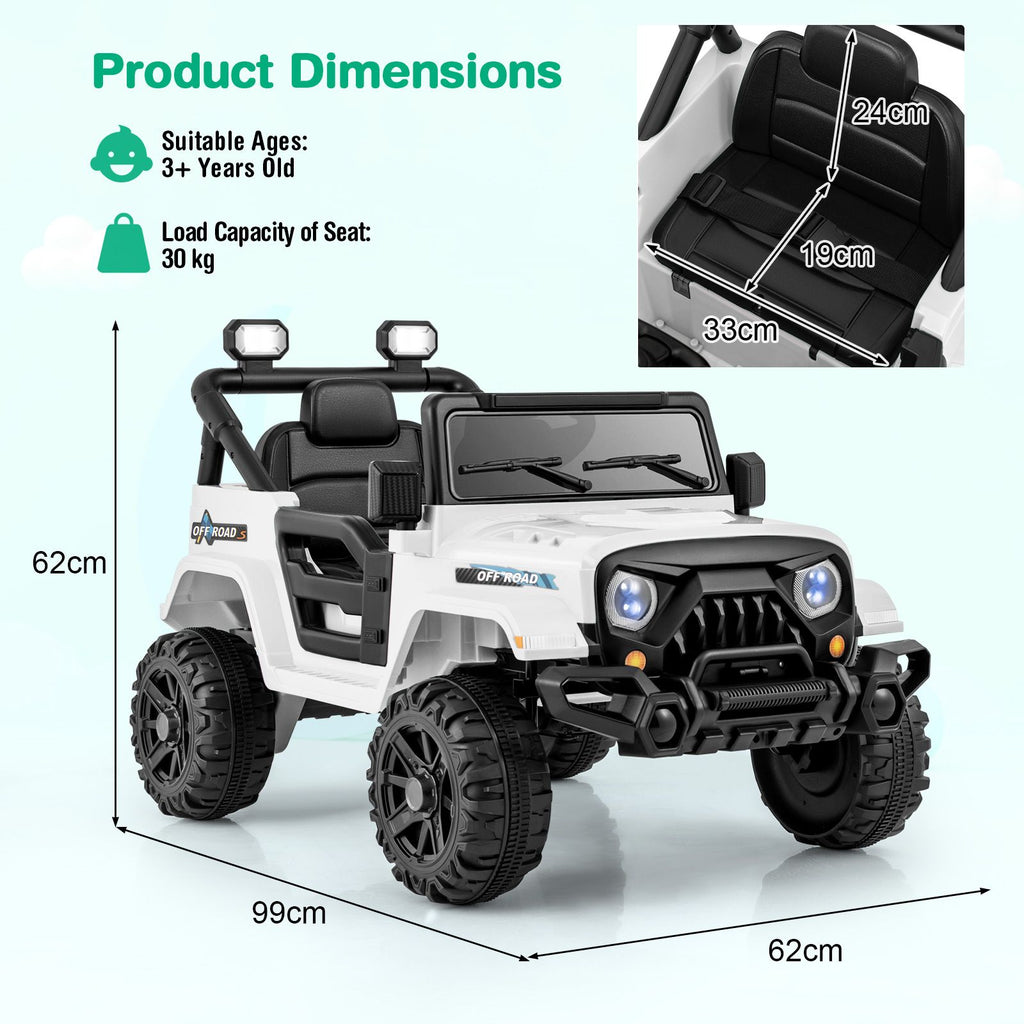 SEDOL 12V High-Performance Kids Ride-On Truck with Parental Remote Control Dual 35W Motors All-Terrain Traction and Wireless Bluetooth Music Player