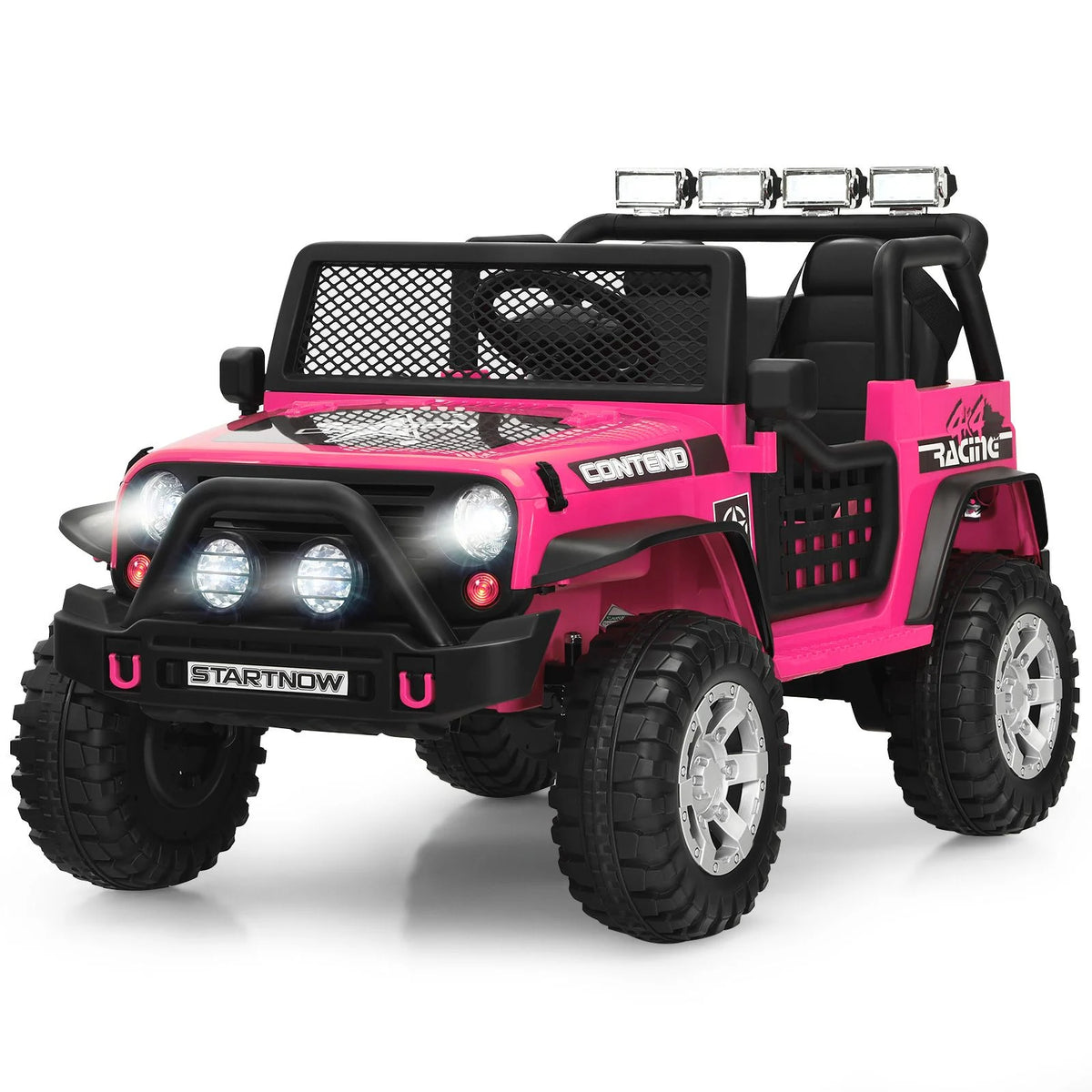 SEDOL 2-Seater Kids Ride-On Truck 12V Battery Powered Electric Car with Parental Remote Control Spring Suspension Rocking Mode and Bluetooth/USB Audio – 50kg Capacity