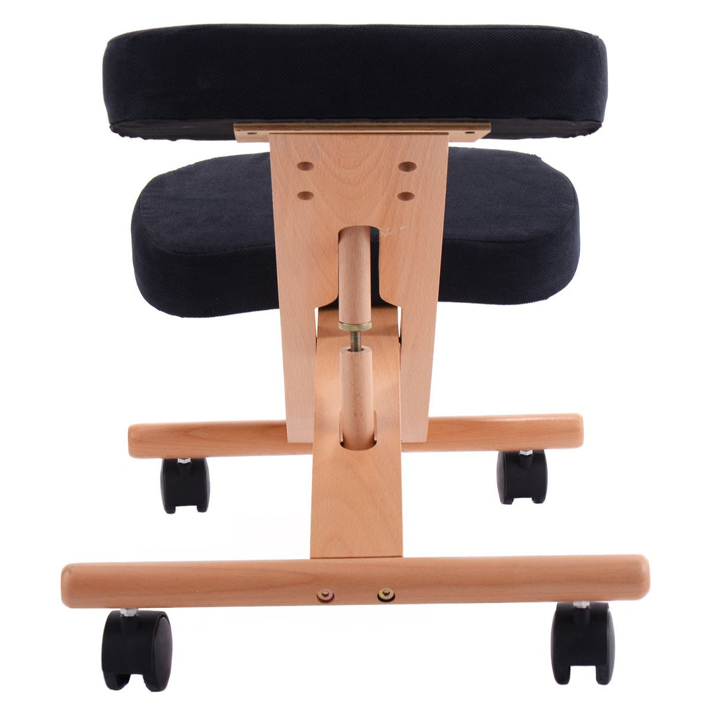 Wood Posture Stool with Angle and Height Adjustable for Gaming Computer Work