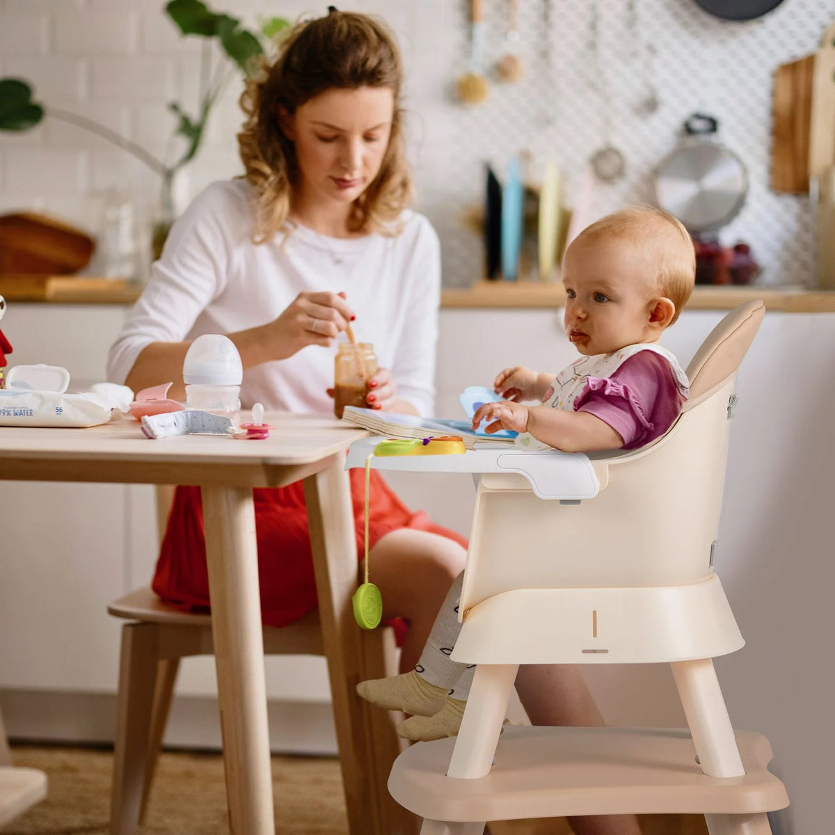 SEDOL 6-in-1 Ultimate Baby-to-Toddler High Chair & Activity Station with Building Block Tabletop Parental Booster Seat and Waterproof PU Leather Cushion – 25kg Capacity