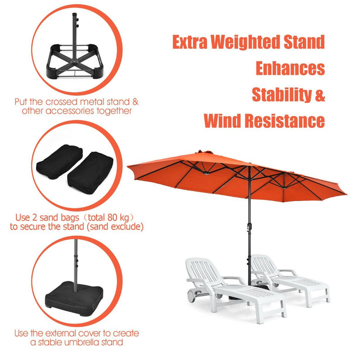 4.5m Double-Sided Outdoor Garden Parasol