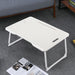 Foldable Laptop Bed Desk – Portable Ivory White Lap Table with Drawer, Cup Holder & Tablet Slot