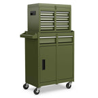 High-Capacity Rolling Tool Cabinet – Lockable Wheels, Metal 2‑in‑1 Chest & Base