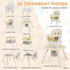SEDOL 16-in-1 "Ultimate Explorer" High Chair & Activity Center — Convertible Sensory Station, Building Block Table, Booster Seat, and High Stool with 360° Rotating Seat – 6-36 Months