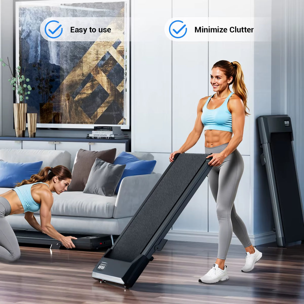 SEDOL Foldable Under Desk Treadmill Walking Pad 2.5HP Quiet Motor, 6% Incline, 300lbs Capacity, LED Display, Remote Control Portable Walkingpad