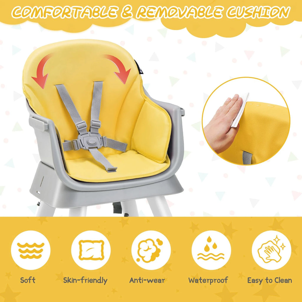 SEDOL 6-in-1 Ultimate Baby-to-Toddler High Chair & Activity Station with Building Block Tabletop Parental Booster Seat and Waterproof PU Leather Cushion – 25kg Capacity