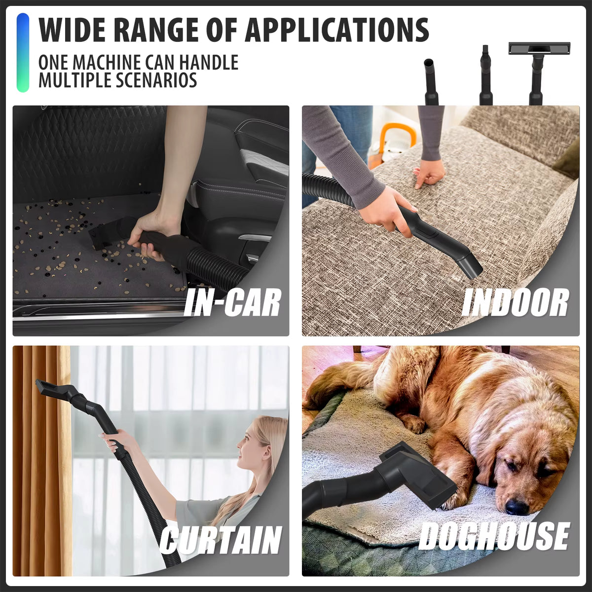 SEDOL 3-in-1 Industrial Wet & Dry Vacuum Cleaner 15L Stainless Steel Cylinder Shop Vac with Blower Function Powerful 3800W HEPA Filter for Home Garage Workshop
