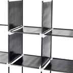 67" Portable Clothes Wardrobe – 12-Shelf Fabric Closet Organiser (Black)